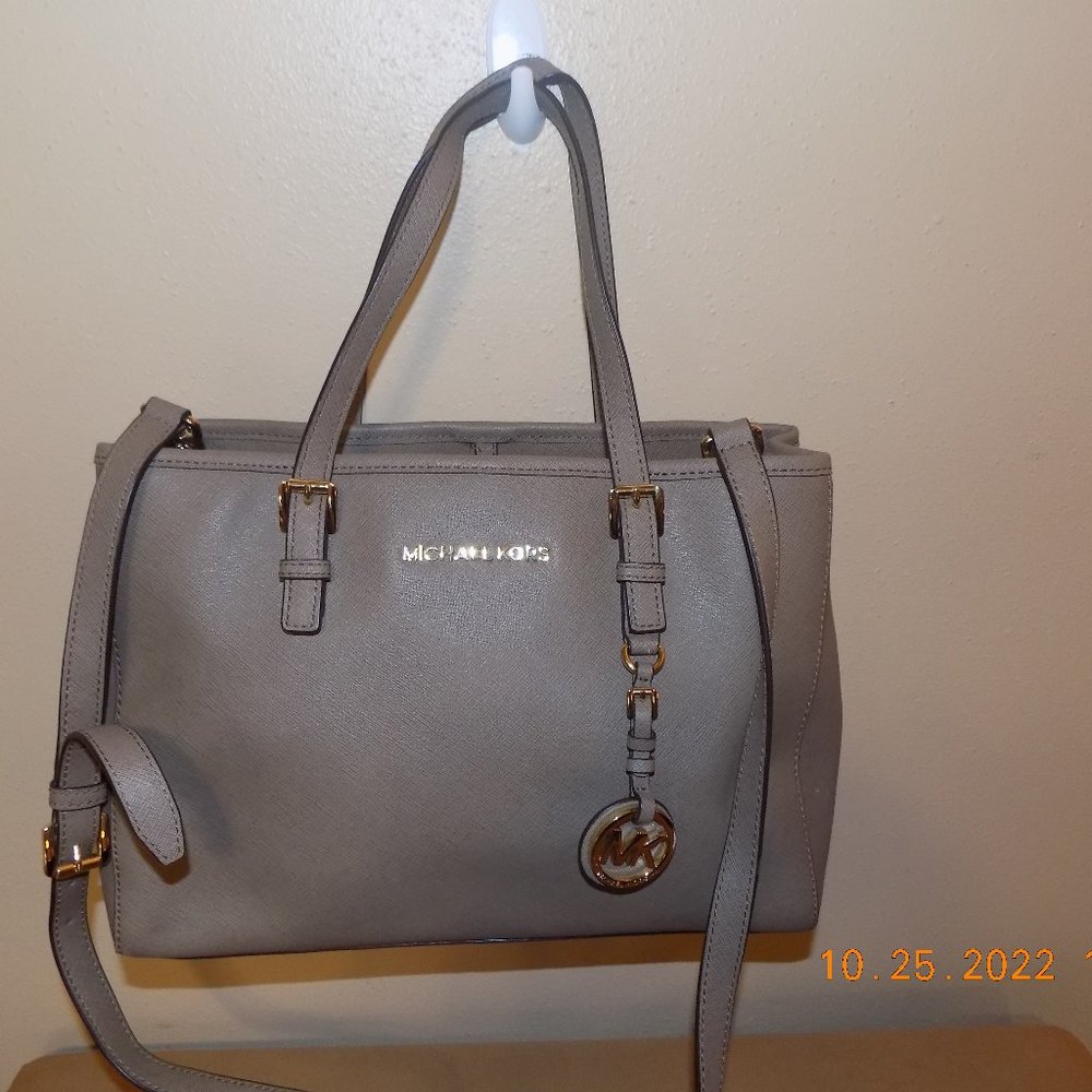 Michael Kors Taupe Color 2 Way Satchel Type Bag